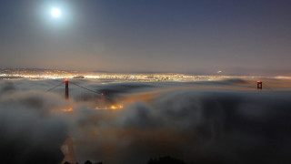 Foggy night full moon city - a foggy night free wallpaper