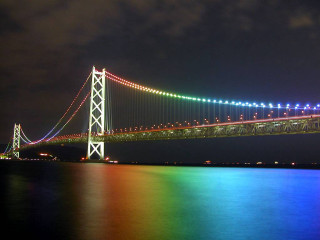 Rainbow bridge water night background - a rainbow free wallpaper