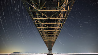Long exposure bridge stars mountain - long exposure free wallpaper