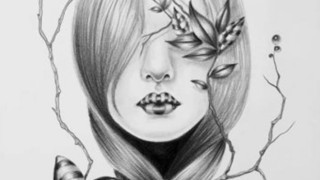 Woman flowers hair butterfly hand - dan hillier free wallpaper