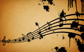 Musical note grungy background paint - a musical note free wallpaper