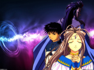 Anime couple purple background stars - anime visual free wallpaper