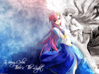 Girl blue dress sword girl - light and space free wallpaper for desktop