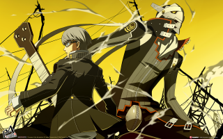 Anime characters swords yellow background 2 - sword free wallpaper
