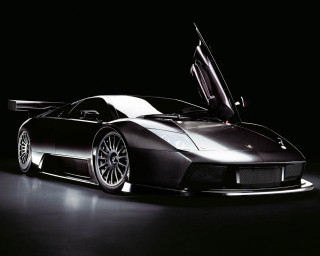 Black sports car open dark 2 - its door free wallpaper