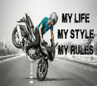 Motorcycle trick man cloudy sky - free motorcycles wallpaper for tablet