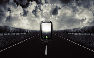 Cell phone road sky clouds - android free wallpaper for desktop