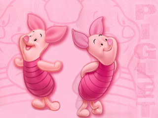 Two pigs pink background pink - furry free wallpaper for desktop