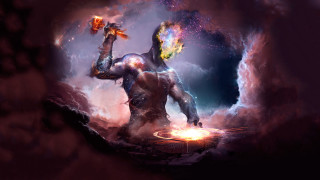 Man fire clouds glowing object - bastien lecouffedeharme free wallpaper