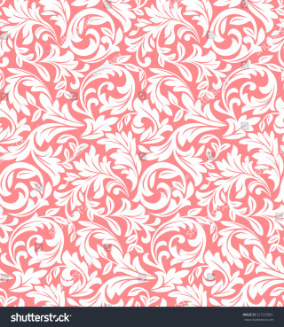 Pink white floral swirls leaves - image free wallpaper for tablet