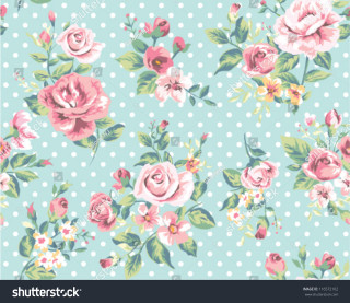 Blue background pink roses polka - the bottom free wallpaper