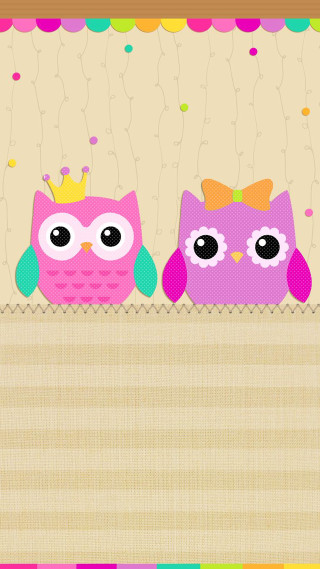 Two owls crown banner confetti - confetti free wallpaper for mobile