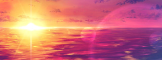 Sunset ocean boat person shore - the shore free wallpaper