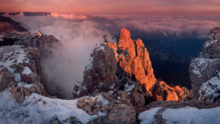 Mountain range snow covered rocks - andrey ryabovichev free wallpaper for desktop