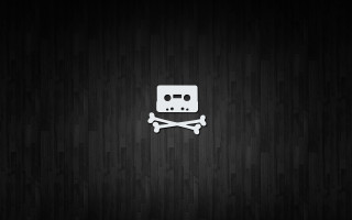 Pirate skull crossbones black background - analog free wallpaper