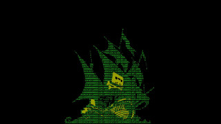 Pixel art skull person green - rtx free wallpaper