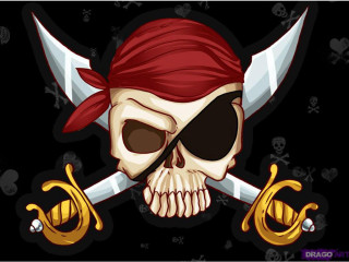 Skull bandanna crossed swords digital - skull free wallpaper