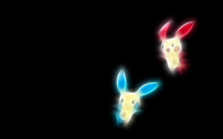 Glowing deer heads black background - bioluminescence free wallpaper