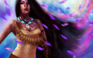 Woman long hair necklace blue 8 - charlie bowater free wallpaper