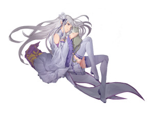 Woman long hair sitting floor - her hand and a man free wallpaper