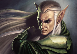 White haired elf green cape - a green cape free wallpaper