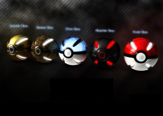 Poke balls colorful row black - pokemon free wallpaper for desktop