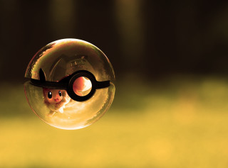 Bubble pikachu reflection person image - a bubble free wallpaper for desktop