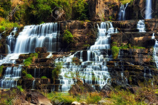 Waterfall large flowing water stock - a waterfall free wallpaper for desktop