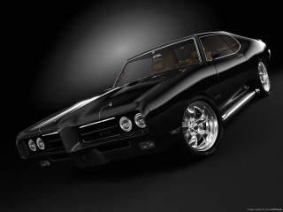 Black muscle car chrome rims - a spotlight free wallpaper