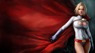 Woman white red costume red 2 - a red cape free wallpaper
