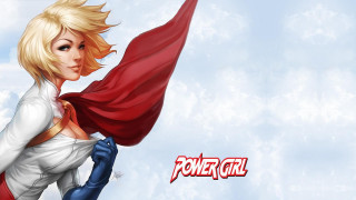 Blonde woman flying red cape - marvel comic free wallpaper