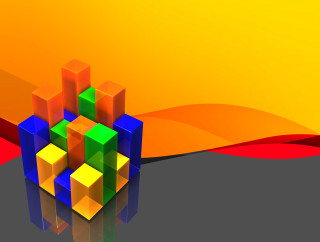 Colorful background cube yellow red - a yellow background behind free wallpaper