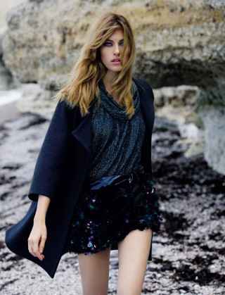 Woman walking rocky beach coat - free bikini wallpaper for mobile