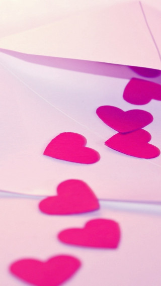 Hearts white surface pink background - a white surface free wallpaper for mobile