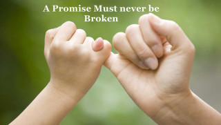 Two hands holding promise never - a quote above them free wallpaper