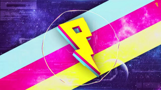 Colorful poster lightning bolt space - circular free wallpaper