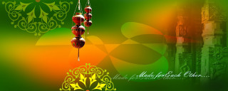 Colorful background hanging ornaments green - ornament free wallpaper