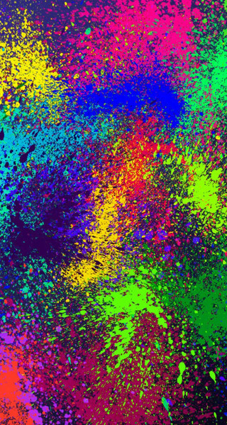 Colorful paint splatter black background 3 - free abstract wallpaper for mobile