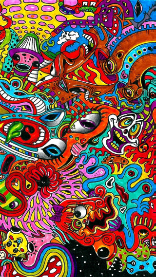 Colorful face art painting shapes - many free wallpaper for mobile