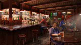 Man sitting bar beer blurry - a bar free wallpaper