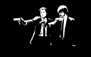 Two men pointing guns dark - the other man free wallpaper