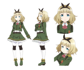 Girl green uniform horns bow - a green uniform free wallpaper