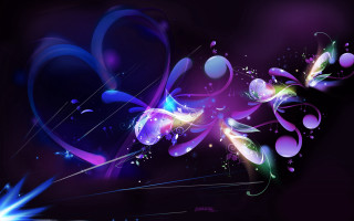 Purple blue abstract background heart - abstract background free wallpaper