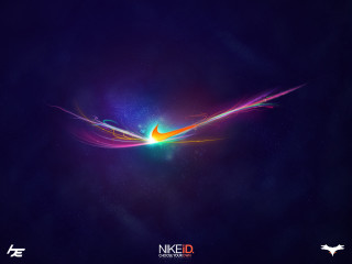 Colorful abstract nike logo dark - a nike logo free wallpaper