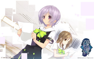 Anime girls purple hair green 3 - purple hair free wallpaper