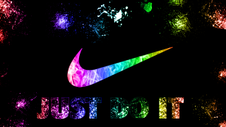 Nike logo colorful background rainbow - font free wallpaper