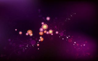Purple background flowers swirls black - flower and swirls free wallpaper