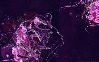 Purple abstract painting woman face - claire falkenstein free wallpaper