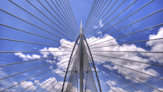 Tall bridge sky clouds people - alexander stirling calder free wallpaper