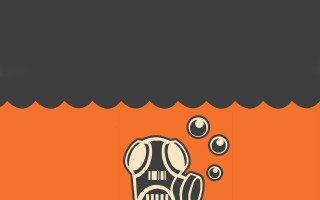 Gas mask water bubbles orange - an orange background free wallpaper